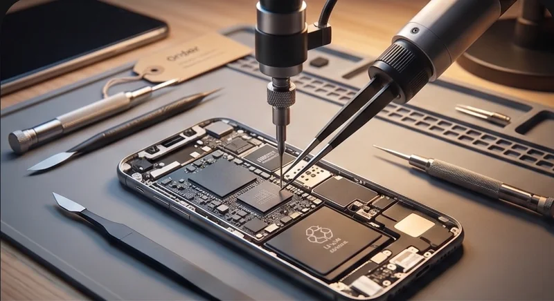 Пайка платы iPhone под пайальной станцией